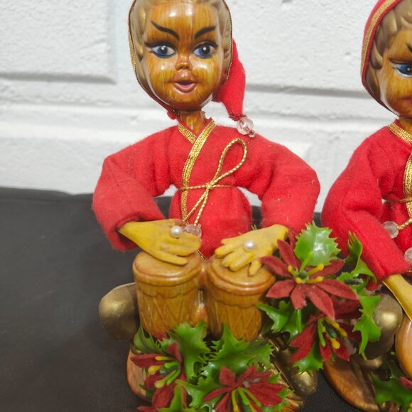 Vintage Set of 3 Tilso Golden Pixies Elves - Picture 2 of 9
